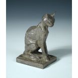 After Théophile Alexandre Steinlen, (Swiss, 1859–1923), a bronze model of a cat, modelled seated