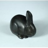 After Edouard Marcel Sandoz (Swiss, 1881-1971), a patinated bronze model of a rabbit