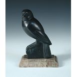 After Jan and Joel Martel, a bronze model of a bird, the stylised figure mounted to a marble