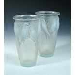 Ceylan', a pair of René Lalique opalescent glass vases, designed 1924, model no. 905, each of