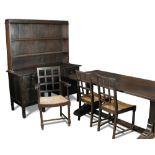 Columbo Stores Ltd., a stained teak dining suite after the original Heal's design, comprising dining