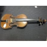 A German violin, the back measures 14.5 in