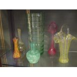 A collection of five British glass vases, to include Powell and Clufer (5)