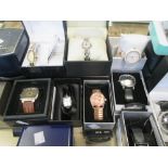 A quantity of watches to include Rotary, Pulsar and other fashion brands, all cased (18)