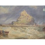 A 19th century English school watercolour "St Michael's Mount" 28 x 43cm