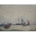 Manner of W. A. Knell, a marine watercolour, bearing signature, 32 x 52cm