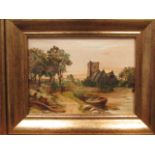 P Daniels (British, 19th Century ), View of Oystermouth Castle, oil on canvas; together with a