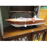 A Riva Aquarama model boat, on stand, 91cm long