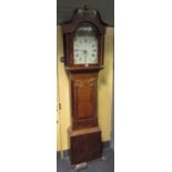 An oak cased 30 hour long case clock with painted dial 231cm