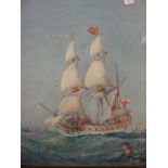 W A Richards Four Marine Scenes with ships, one inscribed 'HMS Scylla '97', sizes vary watercolour
