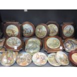 A large collection of mainly Pratt ware pot lids, titles to include: Country Quarters, Uncle Toby,