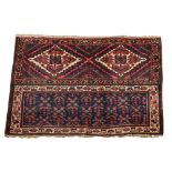 A Persian kazak sample rug, 123 x 92cm (48 x 36in)