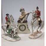 A Vienna porcelain model from The Spanish Riding School, another Vienna model of a huntsman and an