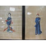 Two Chinese watercolours on rice paper