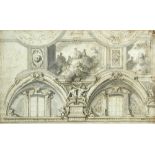 Roman School (18th Century) and Gianni Basoli (Italian, 18th Century) Architectural studies for room