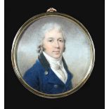 Louis-Ami Arlaud-Jurine (Swiss, 1751-1829) A portrait miniature of a Gentleman, wearing a blue