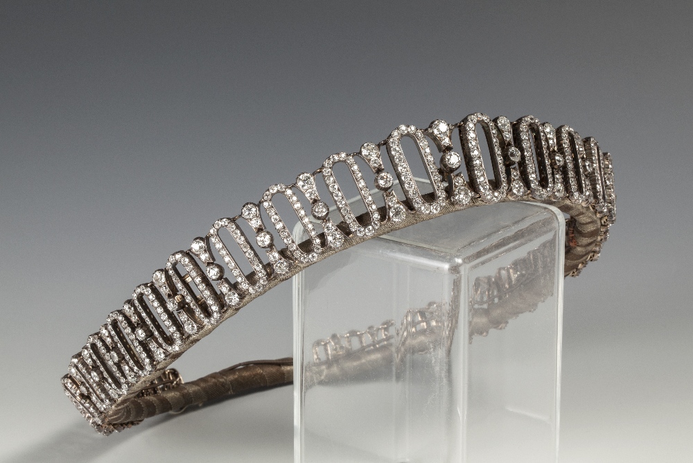 An Edwardian diamond tiara, the gift of the 6th Earl Spencer to his daughter, composed of - Image 4 of 14