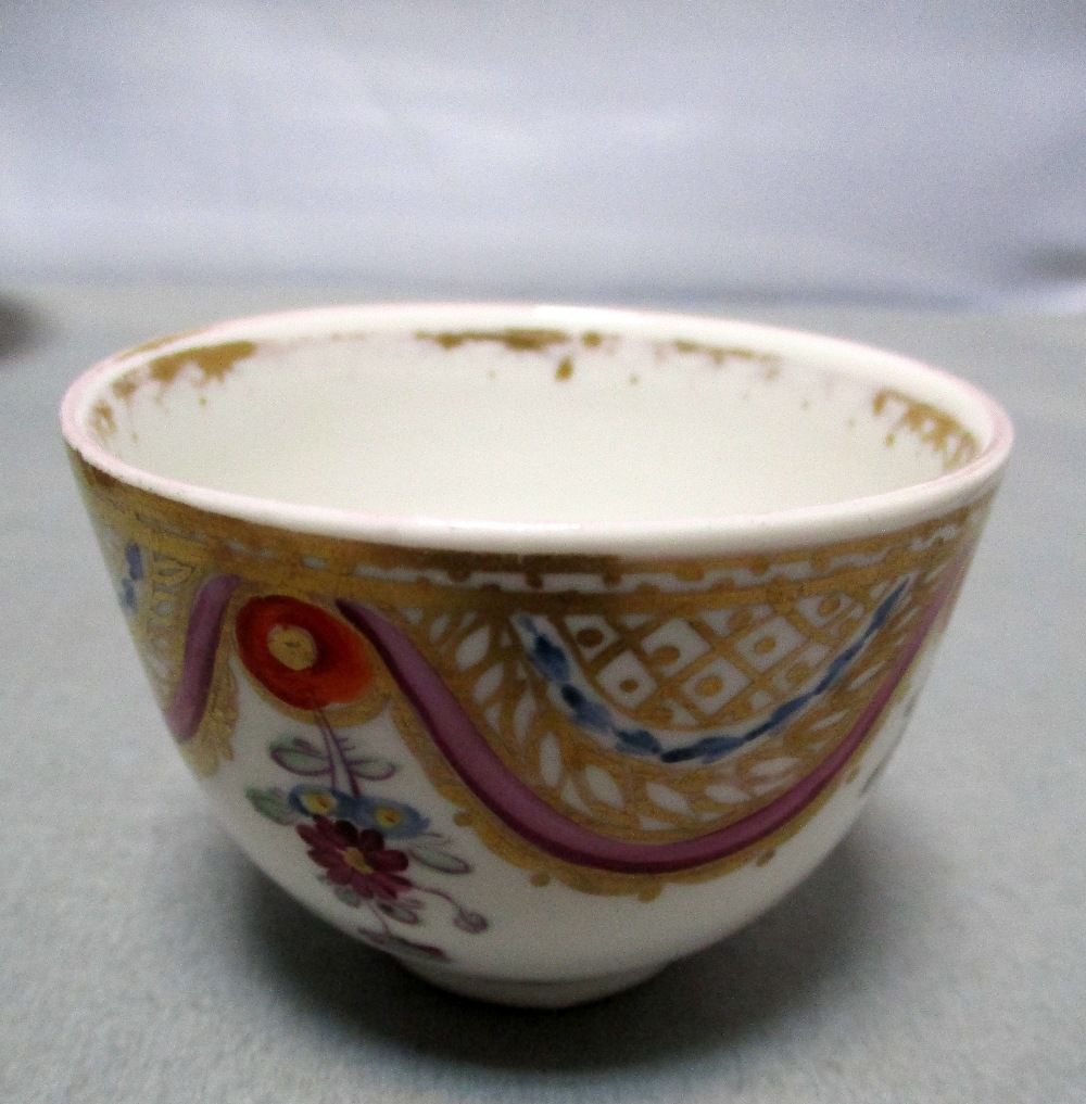 A pair of Meissen tea bowls for the Ottoman market and five others, the first pair gilt with - Image 10 of 14