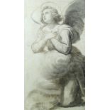 Attributed to Edward John Poynter, PRA (British, 1836-1919) Study of an Angel charcoal 90 x 50cm (35