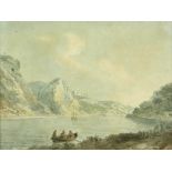 Nicholas Pocock (British, 1740 – 1821) St Vincent's Rocks, Clifton, Bristol, with the Giants Cave