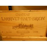 Chateau Larrivet Haut Brion, Pessac Leognan Graves 1999, 12 bottles in owc. Removed from the