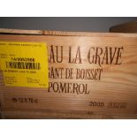 Chateau La Grave, Pomerol 2005, 12 bottles in owc. Removed from the cellar of a local gentleman