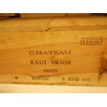 Chateau Haut Brion, Pessac Leognan Graves 1er Cru 2005, 12 bottles in owc. Removed from the cellar