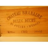 Chateau Branaire Ducru, St Julien 4eme Cru 2002, 6 bottles in owc. Removed from the cellar of a