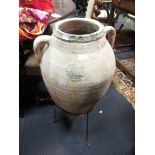 An Amphora olive jar on stand