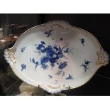 A Meissen blue and white floral tray