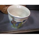 A Chinese famille verte brush pot painted with qilins on waves No damage