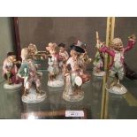 An early 20th century German porcelain monkey band (9)