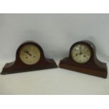 A mahogany cased mantle clock and an Edwardian inlaid mahogany mantle clock.