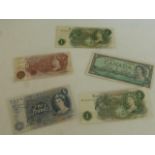 An assortment of English bank notes with various chief cashiers J.S.G Forde, L.K. O'Brien, J.B.Page,