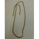 A 9ct gold chain, twenty-four inches long.