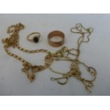 An assortment of 9ct gold jewellery, 24.96 grams.