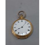 An 18ct gold cased pocket watch stamped 18.75, maker W.H.S.