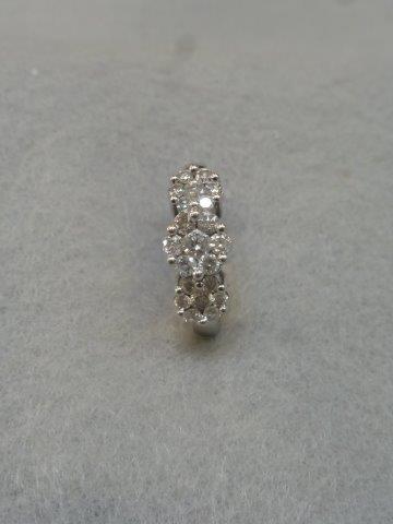 A 9ct white gold twenty-one stone diamond cluster ring, size L.