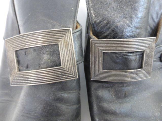 A pair of black leather gentleman's size 8 shoes with decorative buckle and another similar pair. - Image 3 of 3