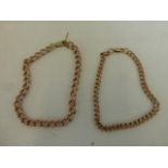 Two 9ct gold chain link bracelets.