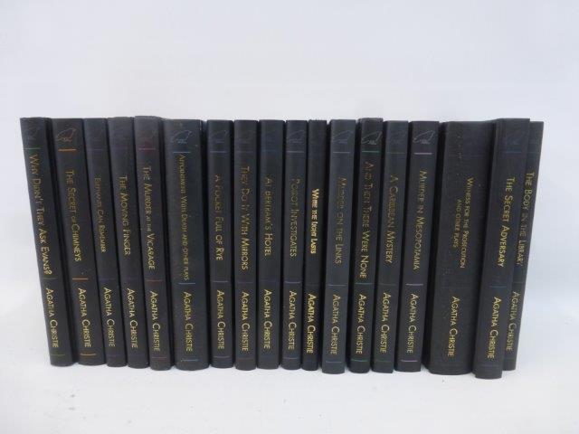 Eighteen hard back volumes all from the Agatha Christie Collection.