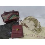 Three assorted handbags/shoulder bags.