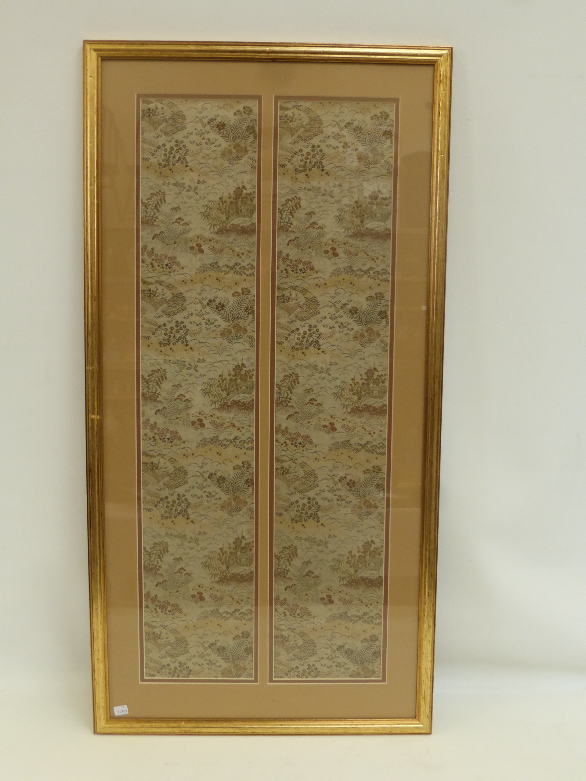 An early 20th Century Japanese sewn diptych of an obi.