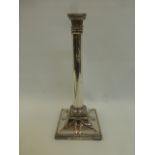 An old Sheffield plate classical column candlestick.