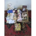 Four porcelain headed dolls including an Angelina doll, Shirley Peck and one stamped BUD, an