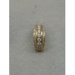 A fancy 18ct gold diamond ring, size O.