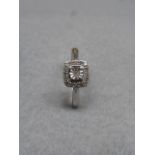 A silver and diamond Art Deco style dress ring, size L/M.