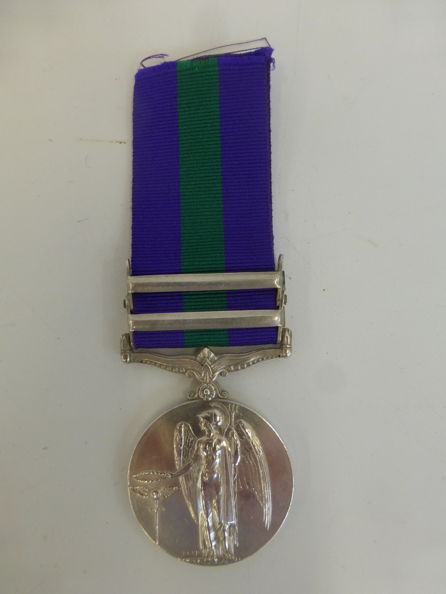 A General Service Medal 1918-1962 with two bars IRAQ and S. PERSIA, presented to 551 L. NAIK YAR