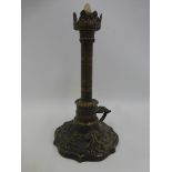 A fine taper stick stand with carrying handle, inscribed T. Wharton's Victoria Taper Regd. 28 Sep.