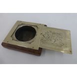 A good quality brass mounted treen ashtray.